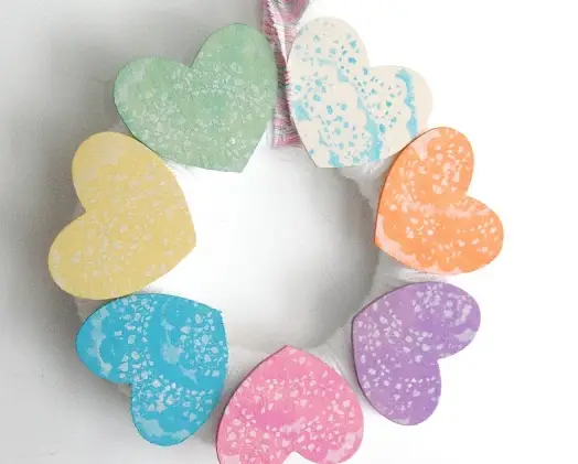 Stenciled Wooden Hearts