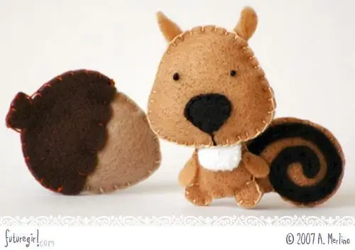 DIY Mini Felt Animals Sewing Kit, Make Your Own Woodland Bunny, Squirrel  and Mushroom 