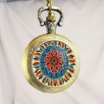 Mandala Colorful Pocket Watch