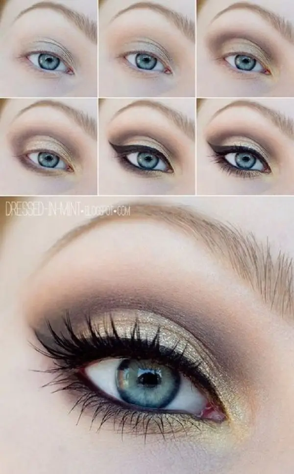 step by step smokey eye makeup for blue eyes