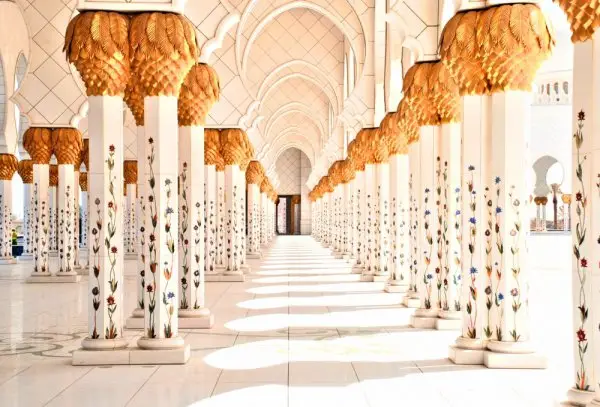 Sheikh Zayed Mosque, aisle, interior design, lighting, design,