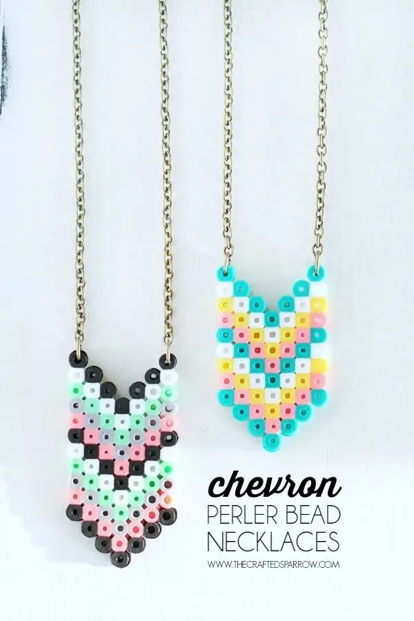 Chevron Perler Bead Necklaces