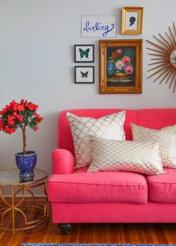 Build Your Palette around a Sumptuous Pink Couch
