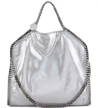 Falabella Fold over Tote Bag in Silver