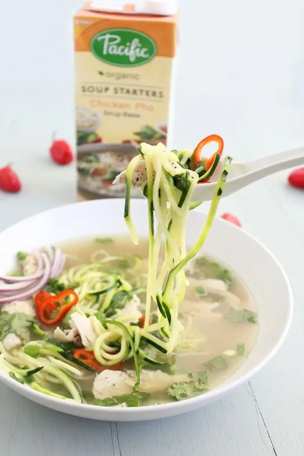 Chicken Pho Zucchini Noodle Soup