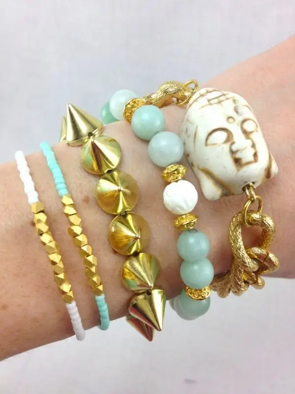 Mint and Gold Arm Candy