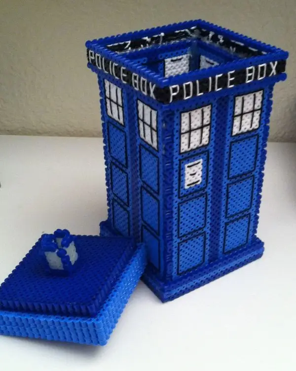 Perler Bead TARDIS Box