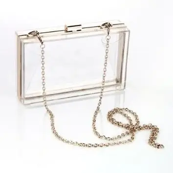 Masione Luxury Handbag Transparent Rectangle Clear Evening Clutch