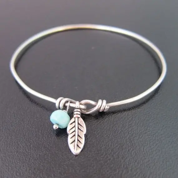 Silver Feather Bangle