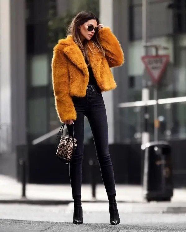 fur clothing, jeans, fur, coat, fashion model,
