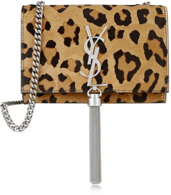 YSL Leopard Print Shoulder Bag