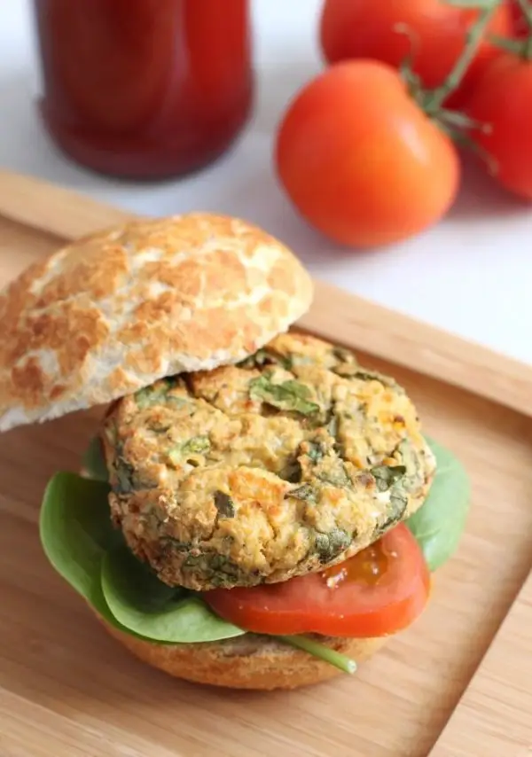 Spinach and Feta Chickpea Burgers