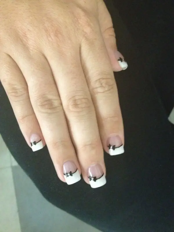 French Tip W Bow Detail 
