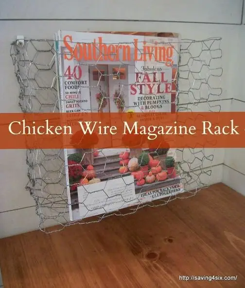 Chicken Wire Magazine Rack