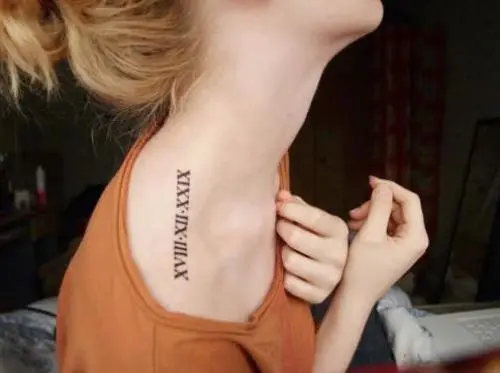roman numerals tattoo designs for girls