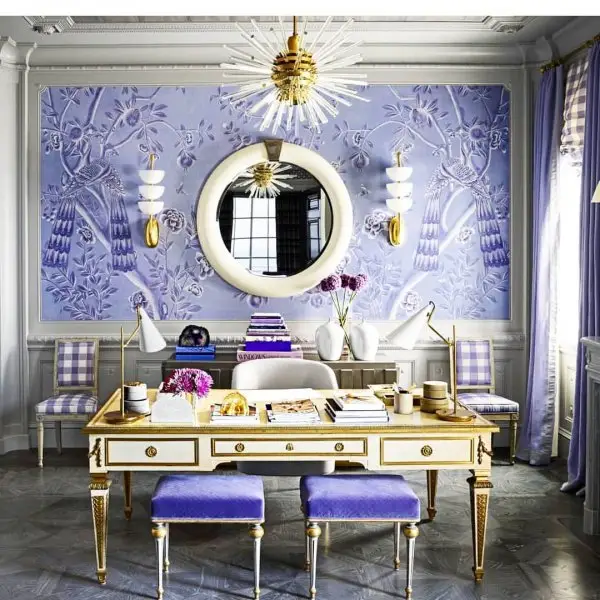 Purple, Room, Interior design, Violet, Wallpaper,