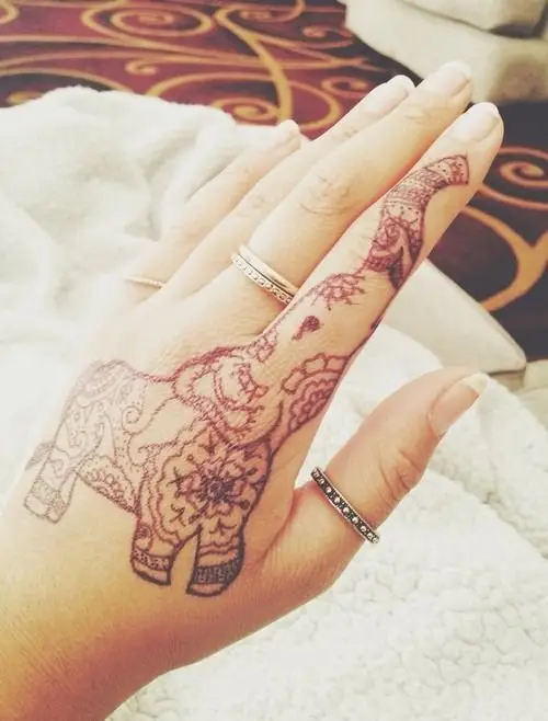 cute henna hand tattoos