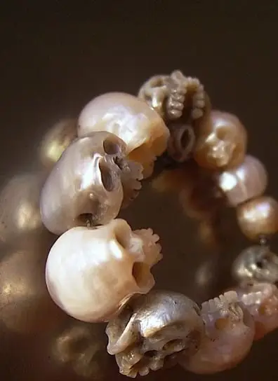 Carved Pearl Skulls