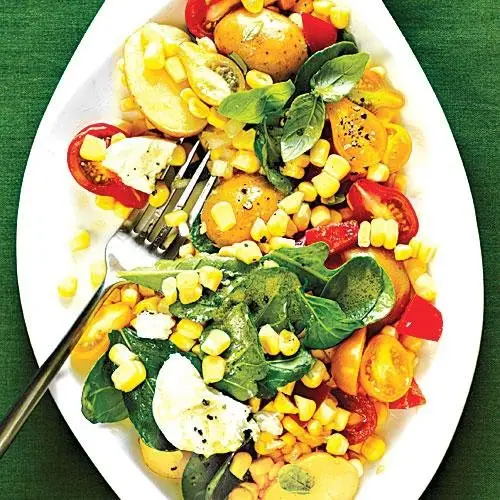 Golden Corn Salad with Fresh Basil