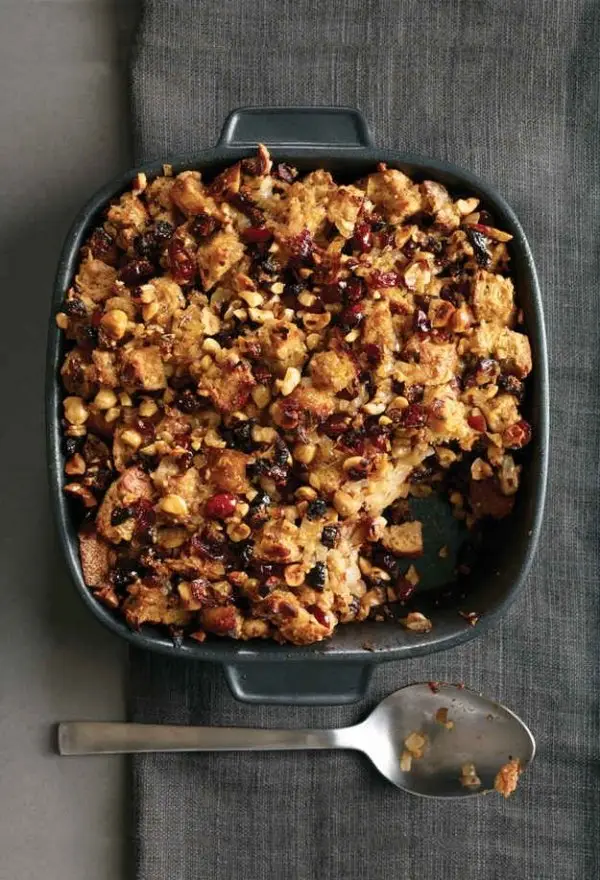 Rosemary Whole Wheat Stuffing with Figs and Hazelnuts
