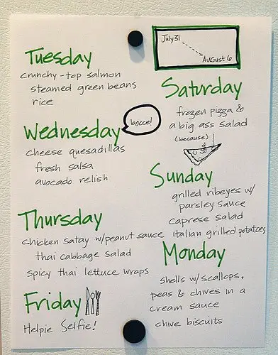 Plan Your Meals for a Week