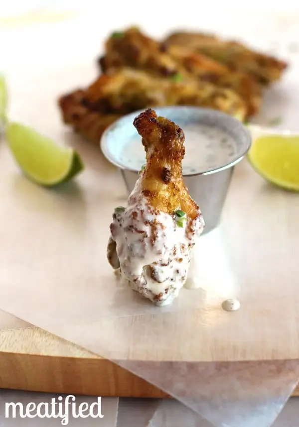 Jalapeño Lime Chicken Wings with Ranch Dressing Dip