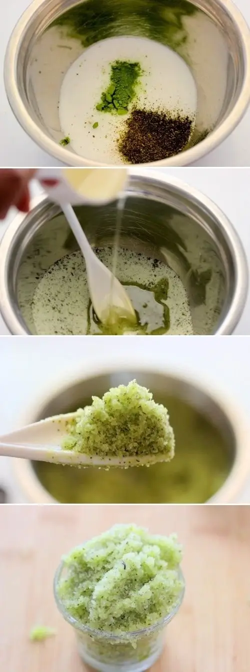 Exfoliate Your Skin with a Three-ingredient Green Tea Sugar Scrub