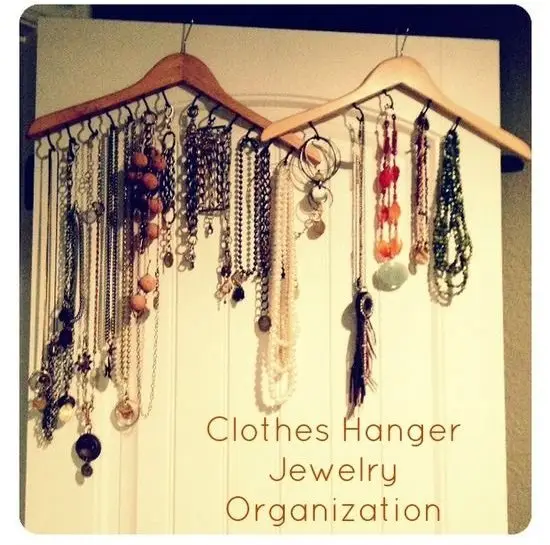 Clothes Hanger Jewelry Organization