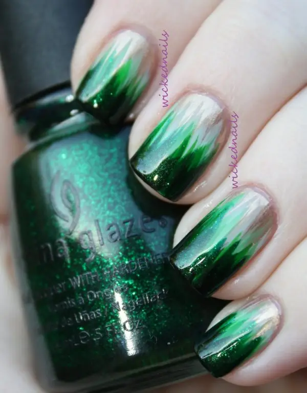 Dip Dye with Shades of Green and Gold