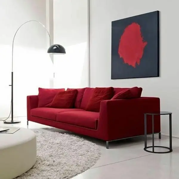 Couch, Furniture, Red, Living room, Interior design,