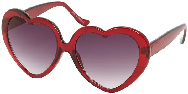 Red Heart Plastic Sunglasses