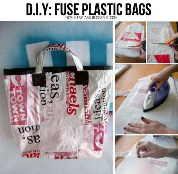 DIY Recycled Tote Bag using plastic bags 