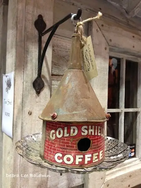 Birdhouse Made with a Metal Funnel