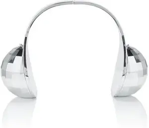 Shiny Silver Headphones Clutch Bag