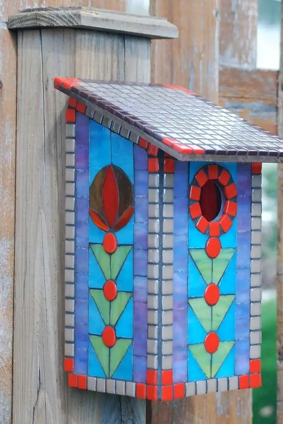 Birdhouse Stained Glass Mosaic