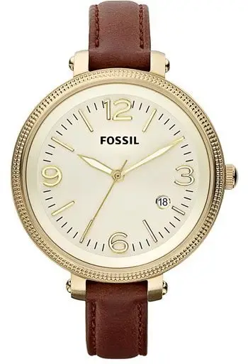 Fossil round Leather Strap Watch