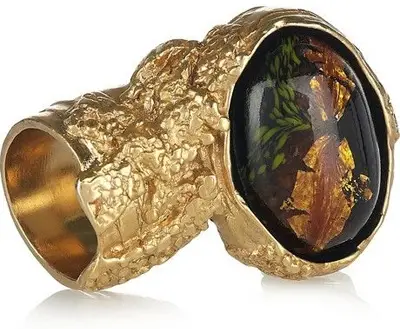 Yves Saint Laurent Arty Gold-Plated Glass Ring