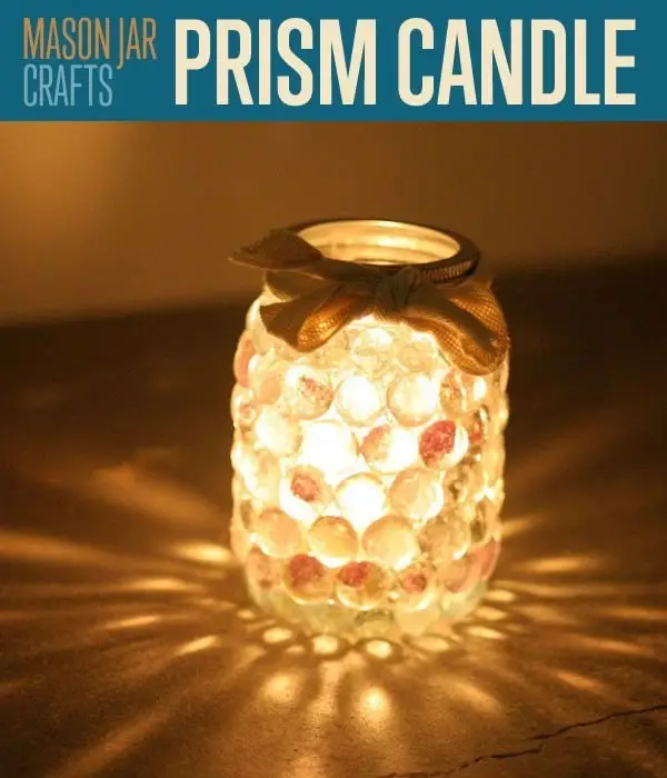 Mason Jar Prism Candle Light