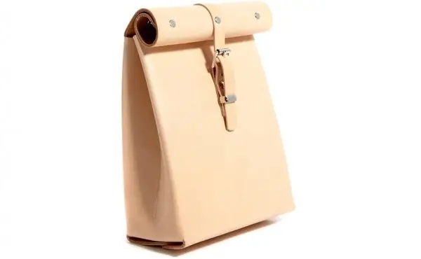 Natural Roll-Top Leather Bag