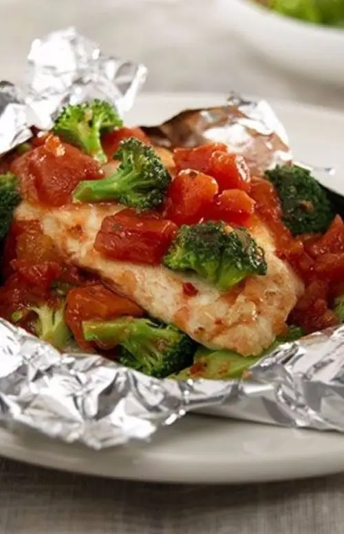 Chicken Breast, Broccoli and Diced Tomatoes