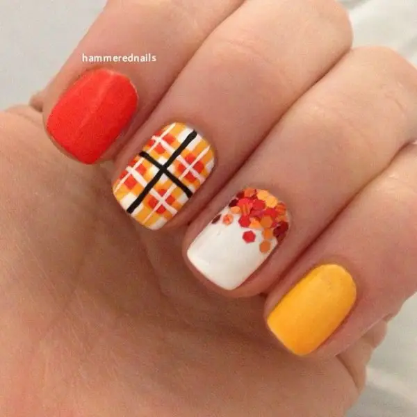 nail,finger,nail care,orange,yellow,