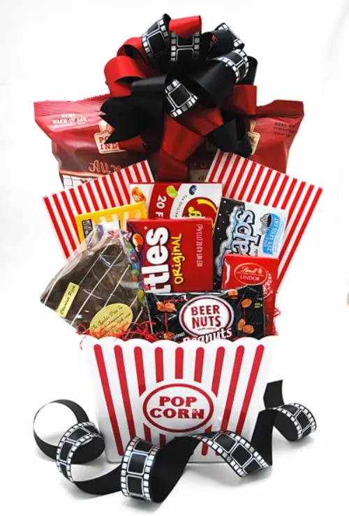 Popcorn,Skittles,gift basket,food,dessert,