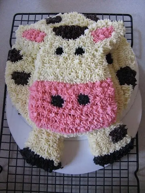 Cow Face Theme Cake