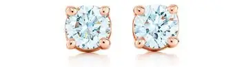 Tiffany Solitaire Diamond Earrings in 18k Rose Gold