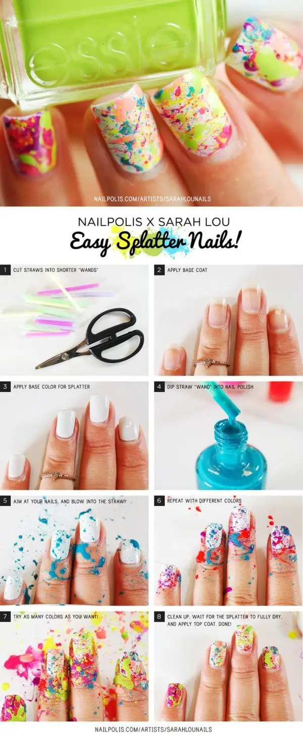 Paint-spatter Nails