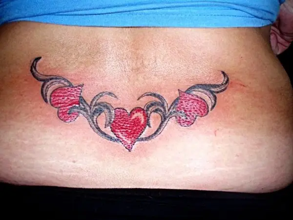 Triple Heart Back Tattoo