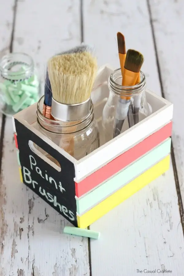 Organizing Craft Supplies with a Paint Brush Holder