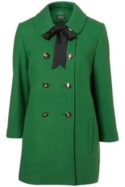 Topshop Short Green Coat