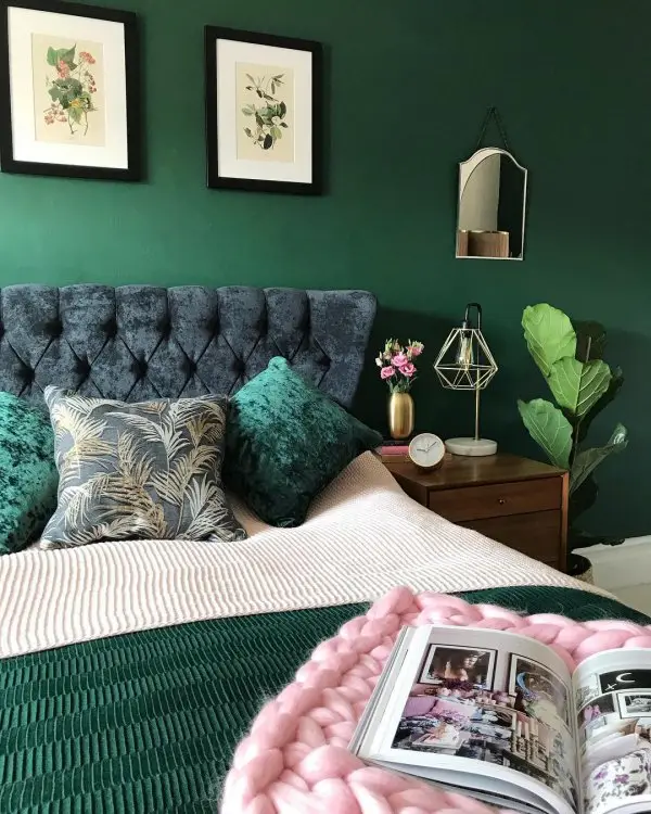 Green, Room, Furniture, Interior design, Bedroom,