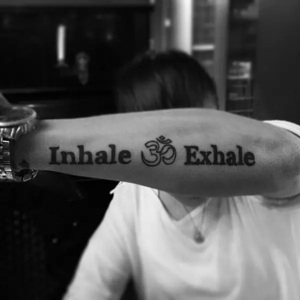 inhale exhale tattoo wrist